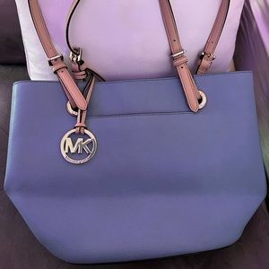 MK blue and tan purse